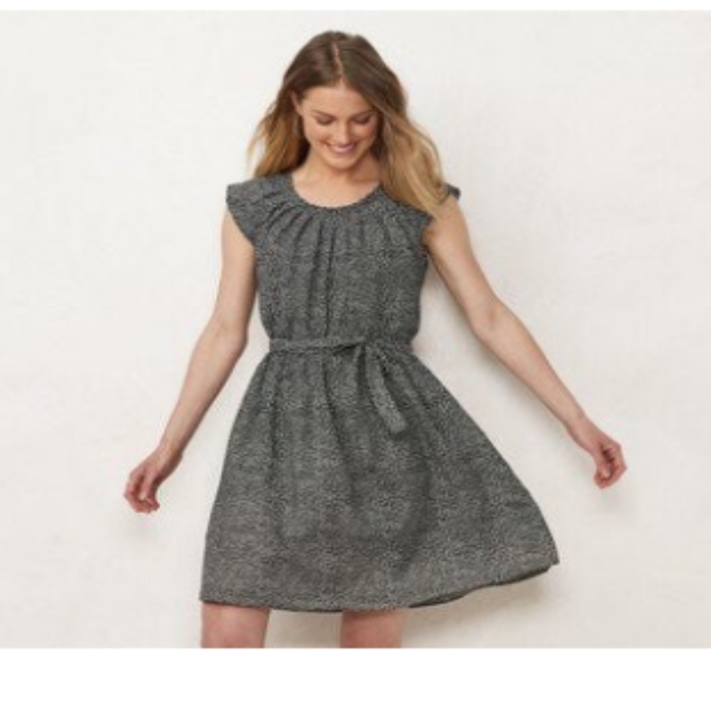 Lauren Conrad Lc Black And White Floral Spring Summer Fall Neutral Dress Medium
